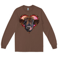 Chestnut leopard heart highland calf Long Sleeve Tee - RanaPortraitStore