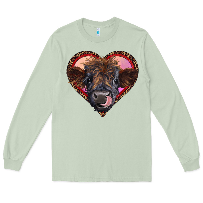 Leopard Heart Highland Calf Long Sleeve Tee by RanaPortraitStore | Teevron