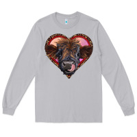 Moon Dust leopard heart highland calf Long Sleeve Tee - RanaPortraitStore