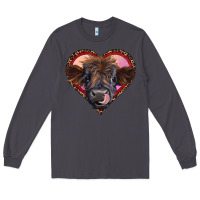 Smoke leopard heart highland calf Long Sleeve Tee - RanaPortraitStore