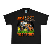 Black just a boy who loves tractors Urban Heavy Tee - BarkalooDesign
