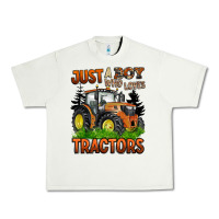 Pistachio just a boy who loves tractors Urban Heavy Tee - BarkalooDesign