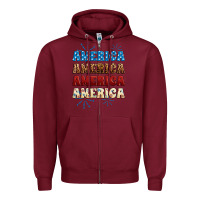 Burgundy Western America Zipper Hoodie - Neo Western
