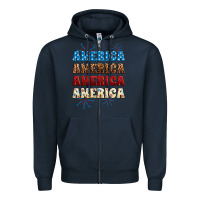 Navy Western America Zipper Hoodie - Neo Western