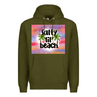 Army Green salty lil' beach Premium Hoodie - MaliasSmallBusiness