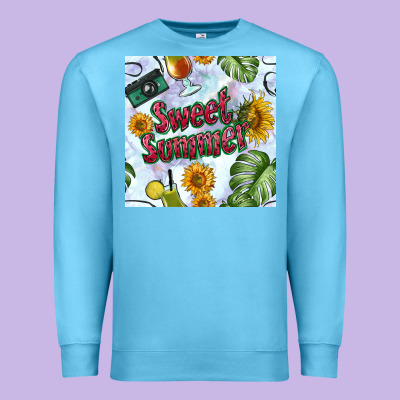 Sweet Summer Seamless Pattern Premium Sweatshirt Designed By Bundleandbundleshop