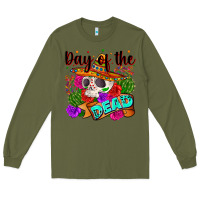 Army Green mexican day of the dead Long Sleeve Tee - Zillion Design Studio
