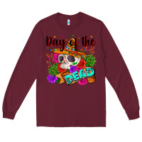 Burgundy mexican day of the dead Long Sleeve Tee - Zillion Design Studio