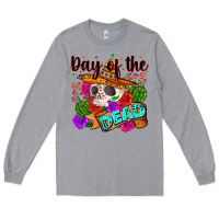 Heather Grey mexican day of the dead Long Sleeve Tee - Zillion Design Studio