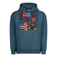 Pigment Midnight Navy honor the brave Urban Hoodie - MaliasSmallBusiness