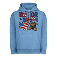 Pigment Pebble Blue honor the brave Urban Hoodie - MaliasSmallBusiness