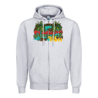 Heather Grey summer vibes Zipper Hoodie - SublimationCraftShop