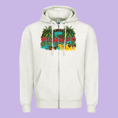 Summer Vibes Zipper Hoodie Designed By Sublimationcraftshop
