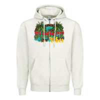 Oatmeal Heather summer vibes Zipper Hoodie - SublimationCraftShop