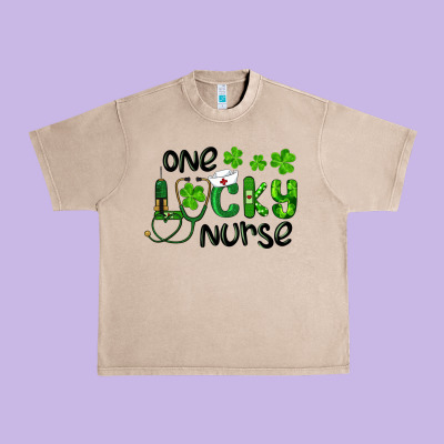 One Lucky Nurse Urban Heavy Tee Designed By Ranaportraitstore