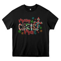Black Merry Christmas Heavy Core Tee - CowhideDigitalArt