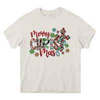 Cream Merry Christmas Heavy Core Tee - CowhideDigitalArt