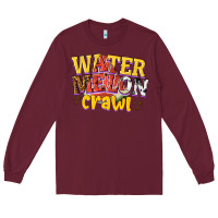 Burgundy watermelon crawl Long Sleeve Tee - texasbilliewilder