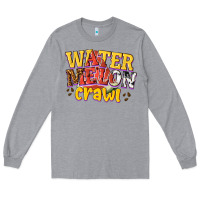 Heather Grey watermelon crawl Long Sleeve Tee - texasbilliewilder