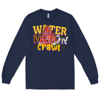 Navy watermelon crawl Long Sleeve Tee - texasbilliewilder