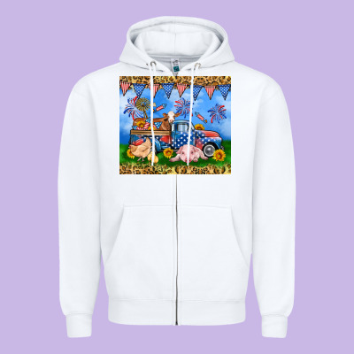 America Farm Animals Truck 20oz Skinny Tumbler Zipper Hoodie Designed By Neo Western