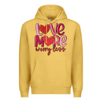 Antique Gold love more worry less Premium Hoodie - MaliasSmallBusiness