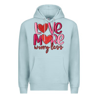 Blue Mist love more worry less Premium Hoodie - MaliasSmallBusiness