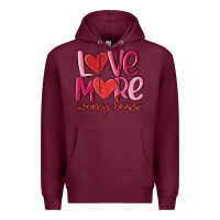 Burgundy love more worry less Premium Hoodie - MaliasSmallBusiness
