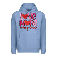 Colony Blue love more worry less Premium Hoodie - MaliasSmallBusiness