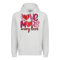 Dove Grey love more worry less Premium Hoodie - MaliasSmallBusiness