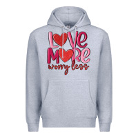 Heather Grey love more worry less Premium Hoodie - MaliasSmallBusiness