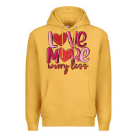 Mustard love more worry less Premium Hoodie - MaliasSmallBusiness