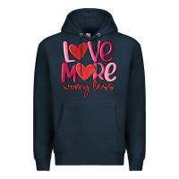 Navy love more worry less Premium Hoodie - MaliasSmallBusiness