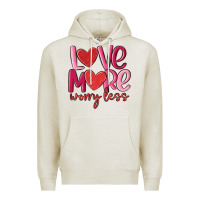 Oatmeal Heather love more worry less Premium Hoodie - MaliasSmallBusiness