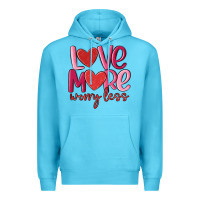 Ocean Blue love more worry less Premium Hoodie - MaliasSmallBusiness