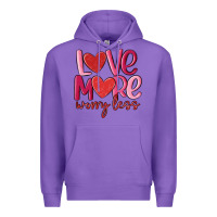 Purple love more worry less Premium Hoodie - MaliasSmallBusiness