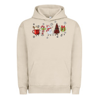 Pigment French Oak Cartoon Christmas Characters Urban Hoodie - MaliasSmallBusiness