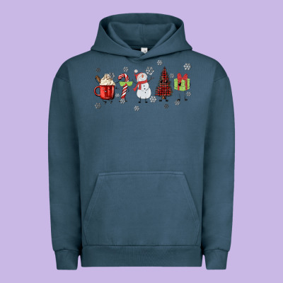 Cartoon Christmas Characters Urban Hoodie Designed By Maliassmallbusiness