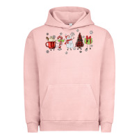 Pigment Salmon Cartoon Christmas Characters Urban Hoodie - MaliasSmallBusiness