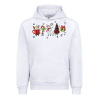 White Cartoon Christmas Characters Urban Hoodie - MaliasSmallBusiness