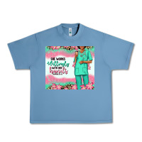 Pebble Blue she works willingly with her hands afro nurse Urban Heavy Tee - RanaPortraitStore