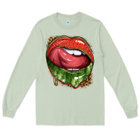 Matcha watermelon lips with leopard Long Sleeve Tee - texasbilliewilder