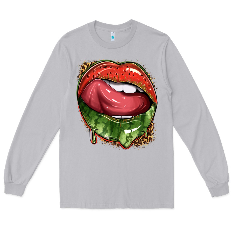 Watermelon Lips With Leopard Long Sleeve Tee by texasbilliewilder | Teevron