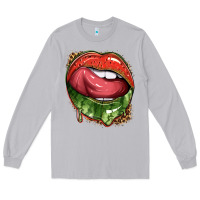 Moon Dust watermelon lips with leopard Long Sleeve Tee - texasbilliewilder