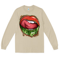 Mushroom watermelon lips with leopard Long Sleeve Tee - texasbilliewilder