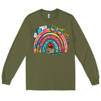 Army Green school rainbow Long Sleeve Tee - AdoDesignShop