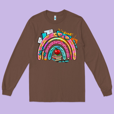 School Rainbow Long Sleeve Tee Designed By Adodesignshop