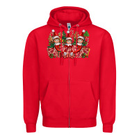 Red Christmas girl elfs Zipper Hoodie - FaDigitalArtStudio