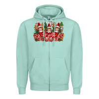 Seafoam Christmas girl elfs Zipper Hoodie - FaDigitalArtStudio
