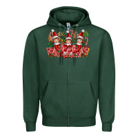 Sports Green Christmas girl elfs Zipper Hoodie - FaDigitalArtStudio
